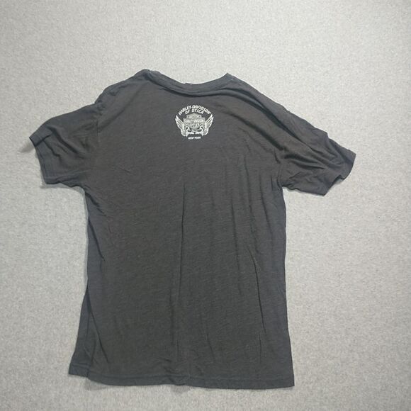 Mens Harley Davidson T Shirt Size Large Utica NY Gray Short Sleeve Eagle Logo. - Picture 2 of 5